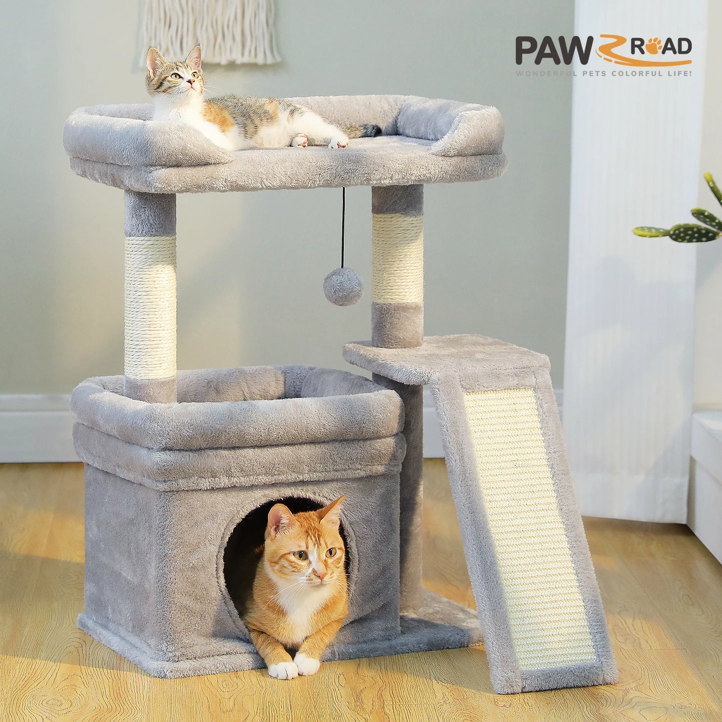 PAWZ Road Small Cat Tree Indoor Tower With Scratching Post