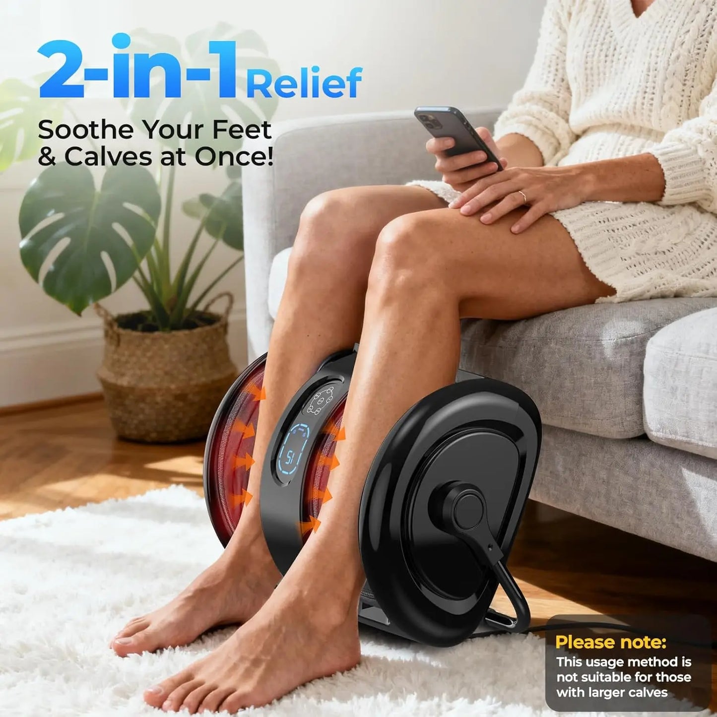 Foot Calf Massager Deep Tissue Shiatsu Heat Kneading