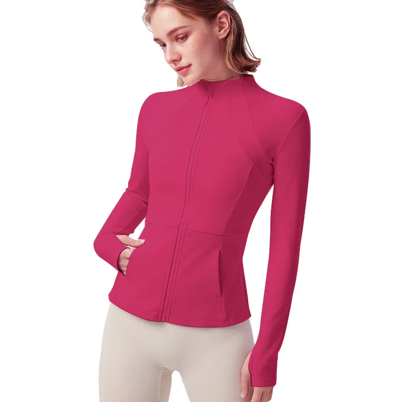 Women's Lightweight Yoga Jacket With Pockets And Zipper