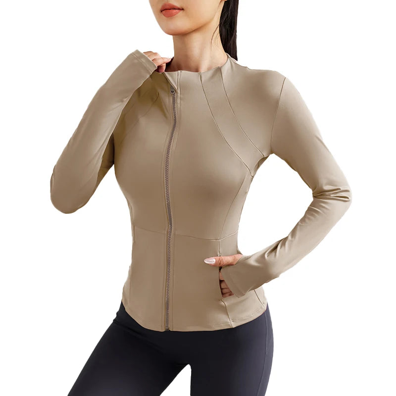 Women's Lightweight Yoga Jacket With Pockets And Zipper