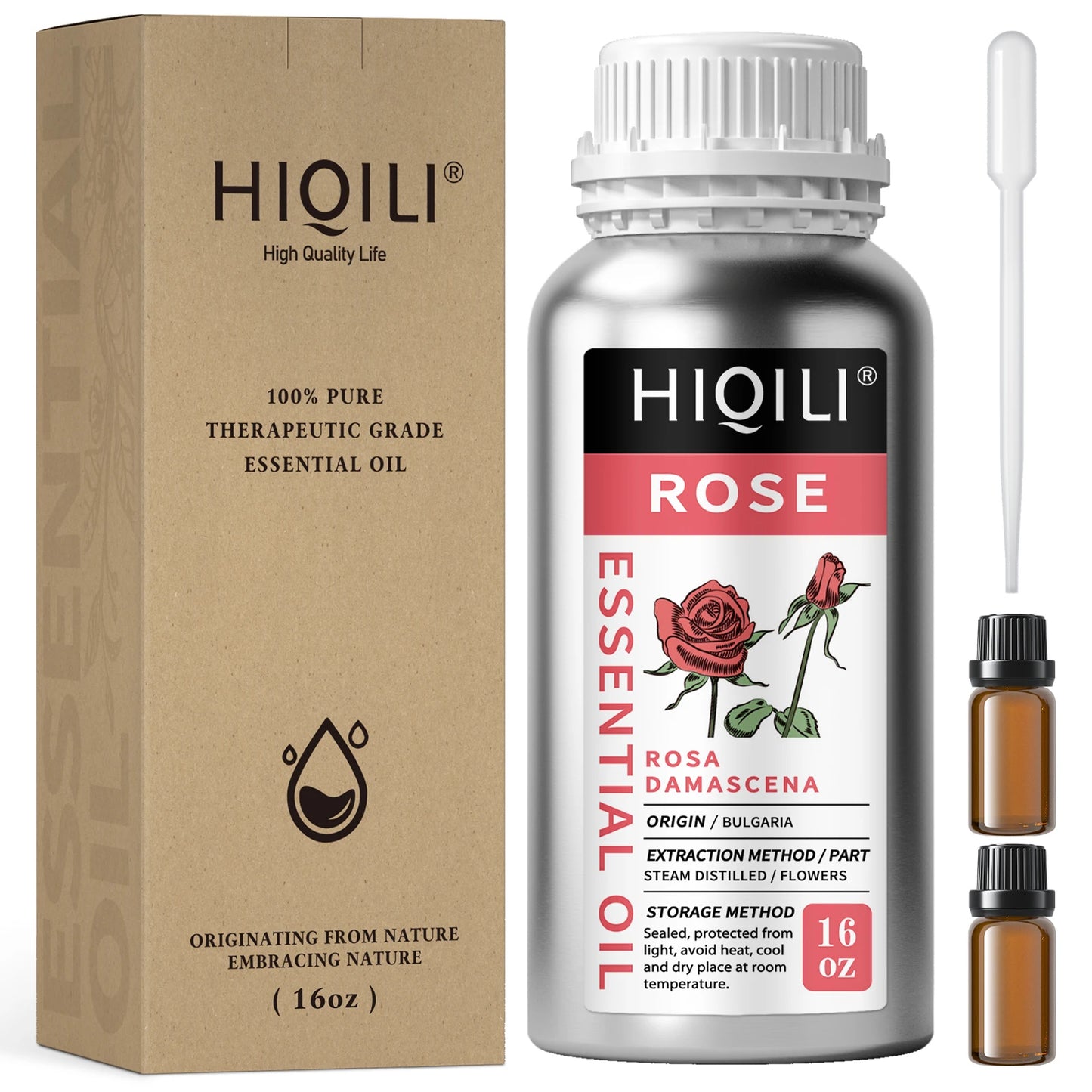 HIQILI Rose Essential Oil Pure For Diffuser Aromatherapy