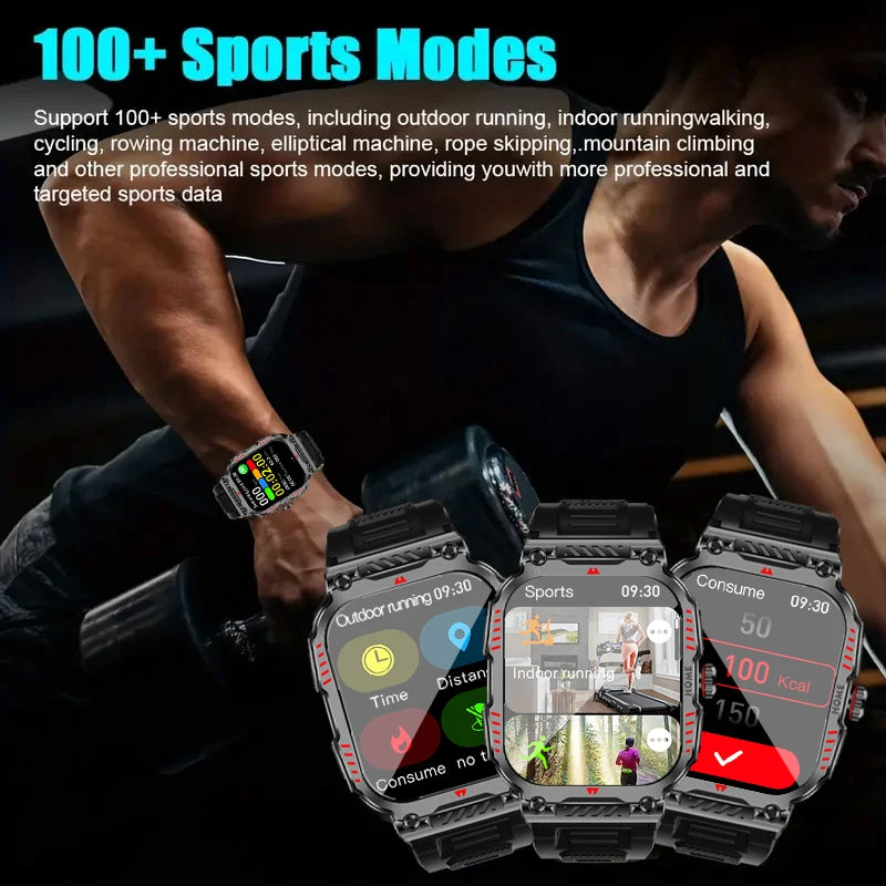 W&O X7 Plus Sports Smart Watch With LED Flashlight