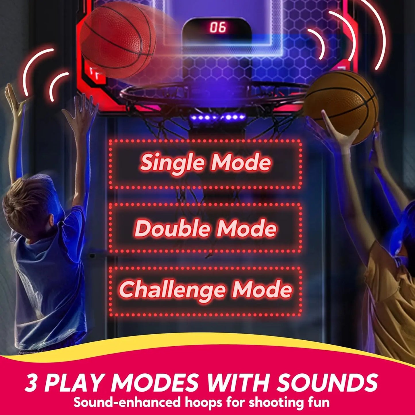 Joyfy Mini Indoor Basketball Hoop With Lights And Scoreboard