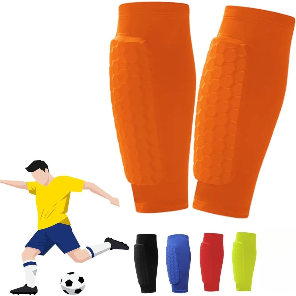 Football Shin Guard Sleeves With Foam Calf Compression Pads