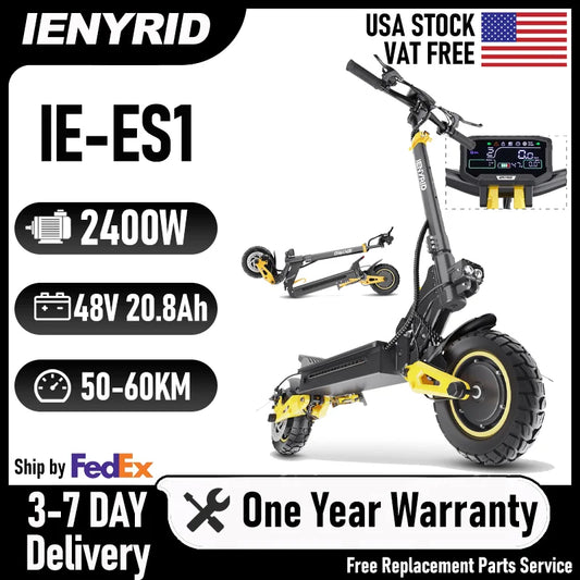 IENYRID ES1 Electric Scooter Foldable Dual Motor 48V Battery