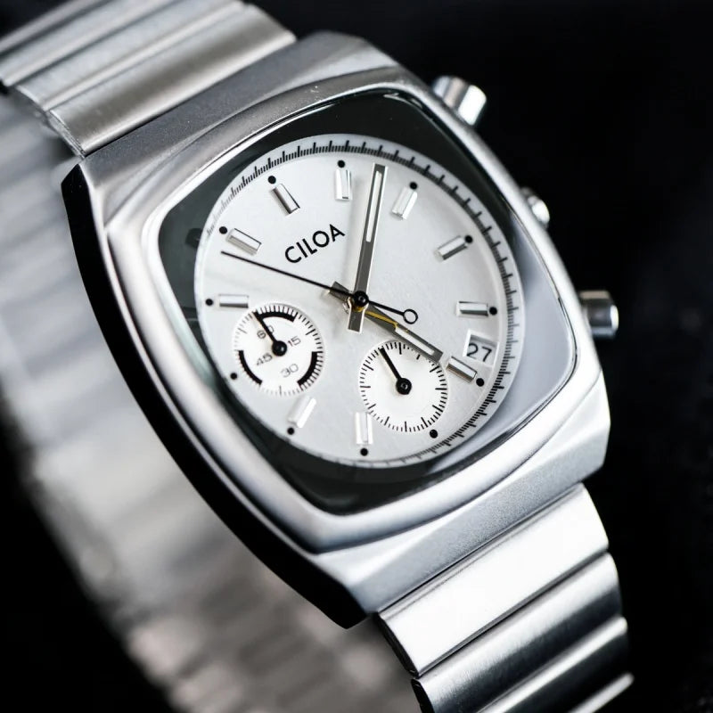 CILOA Square Stainless Steel Sports Watch For Men Quartz