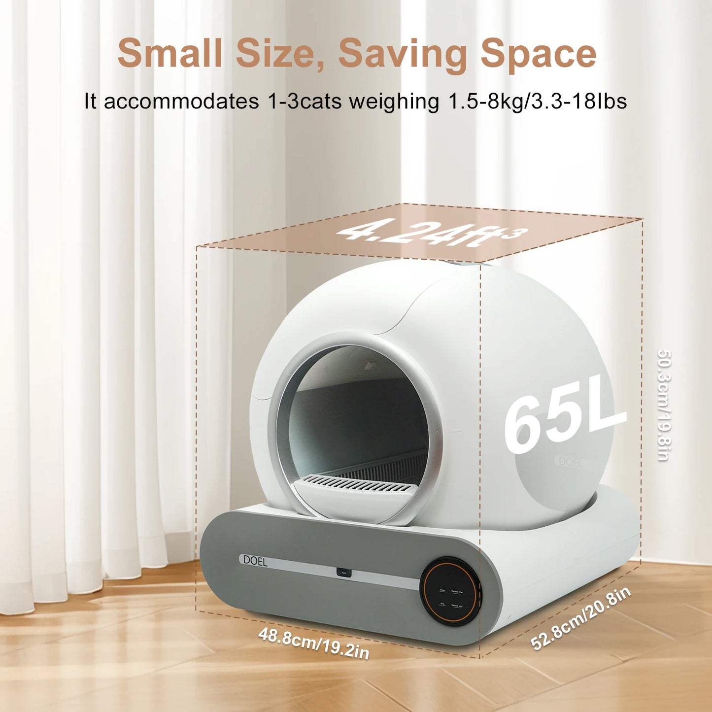 DOEL Self Cleaning Cat Litter Box Automatic App Control WiFi