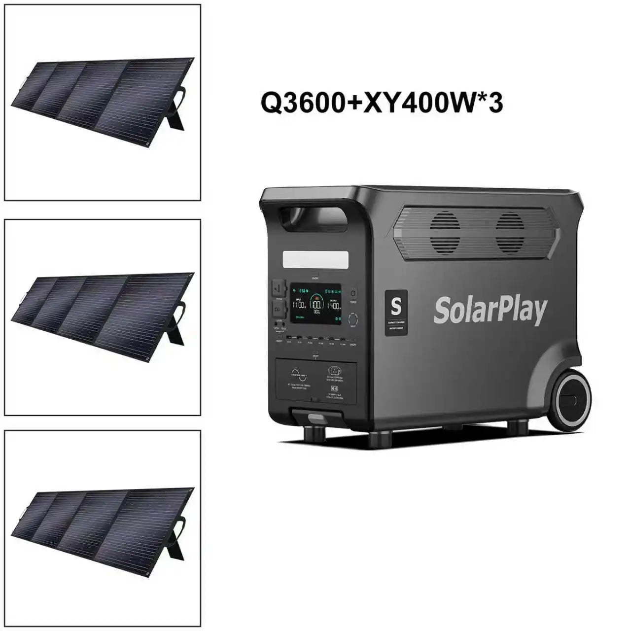 SOLARPLAY 3600W Portable Power Station With Foldable Solar Panels