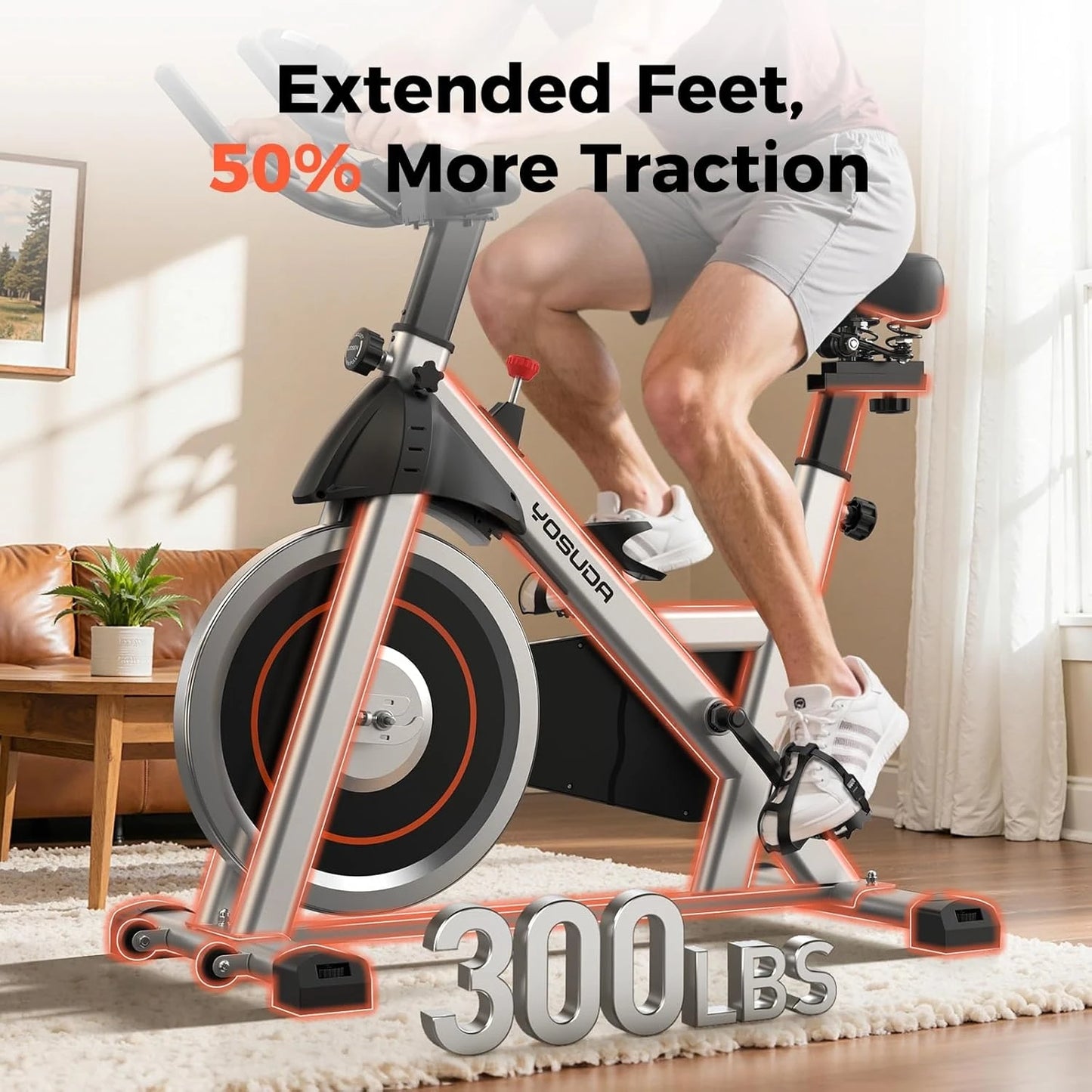 YOSUDA Exercise Bike With Exclusive App 300 Pounds Weight Capacity
