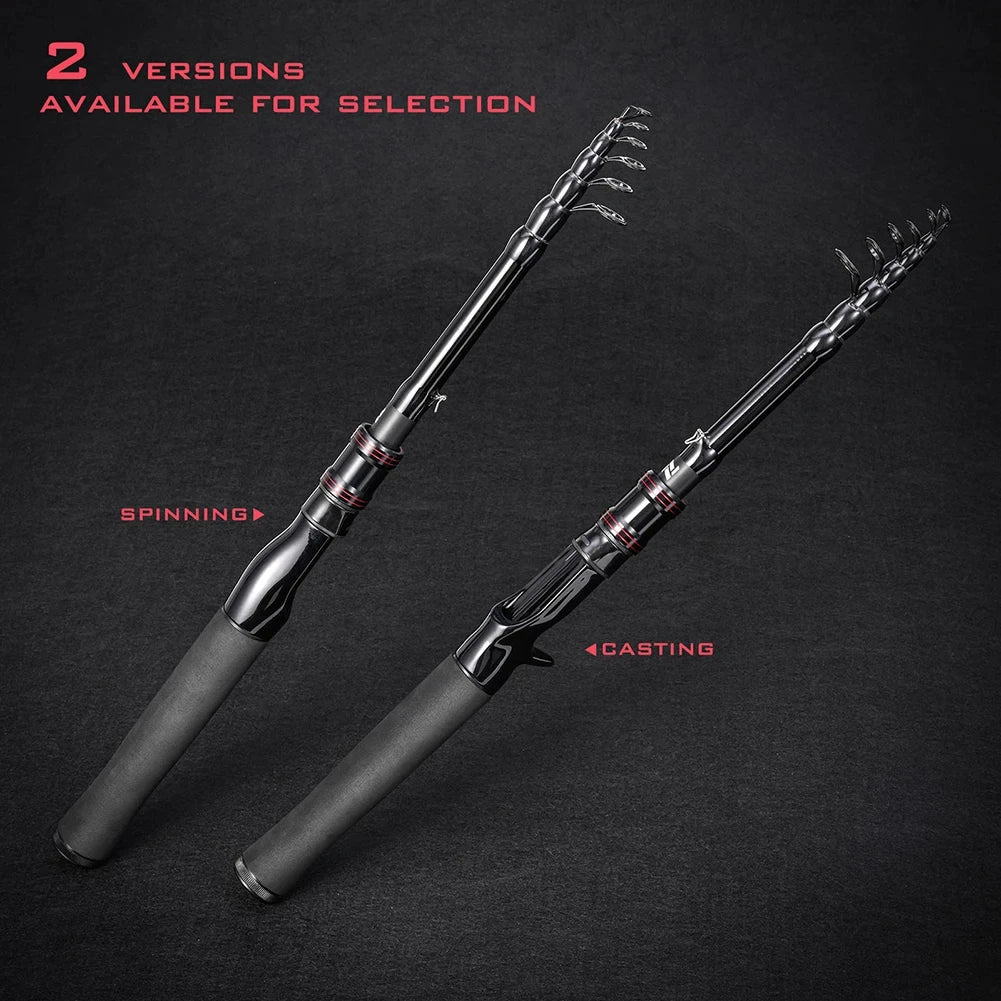 SHIQIAN Telescopic Carbon Fishing Rod With Spinning Grip
