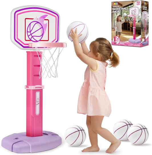 Joyfy Toddler Indoor Basketball Hoop Set With 4 Balls