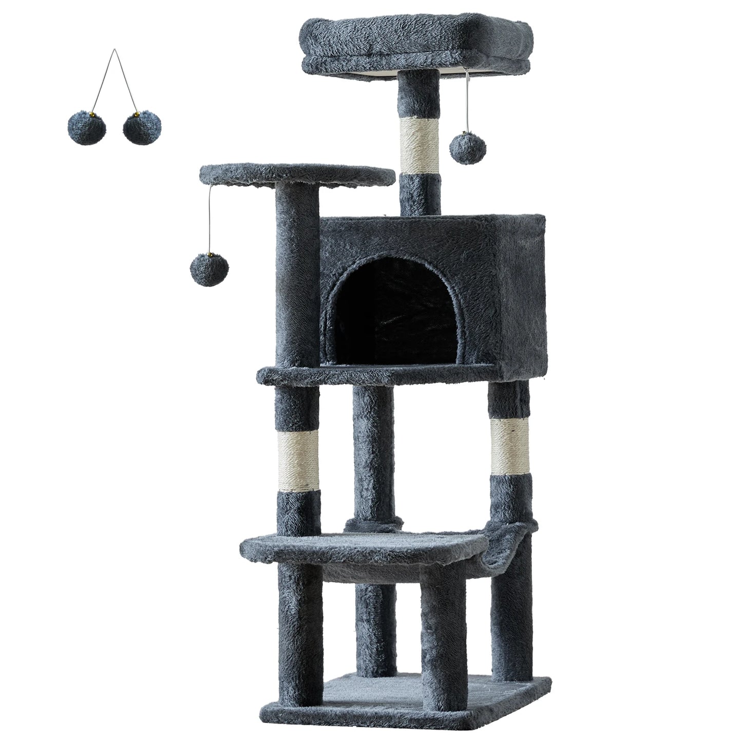JHK Cat Tree Multi Cat Climbing Tower Sisal Scratching Posts