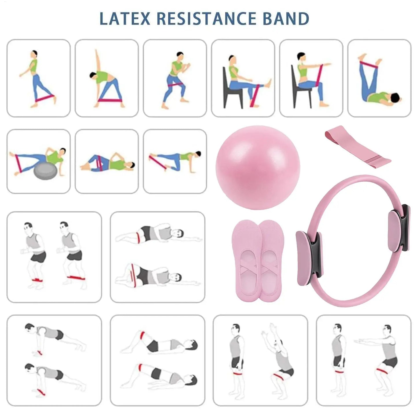 Pilates Ball And Ring Set For Core Fitness