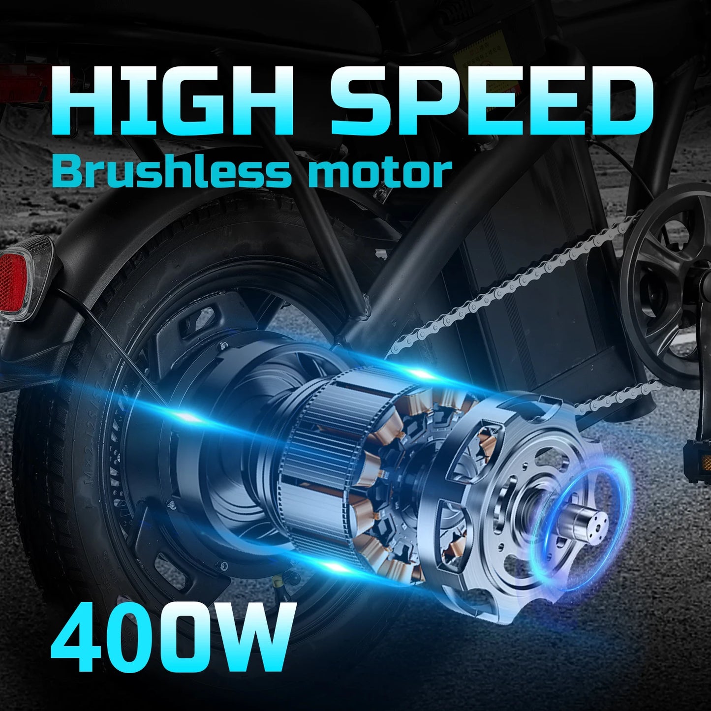 HEZZO Folding Electric Bike With 400W Motor And Removable Battery