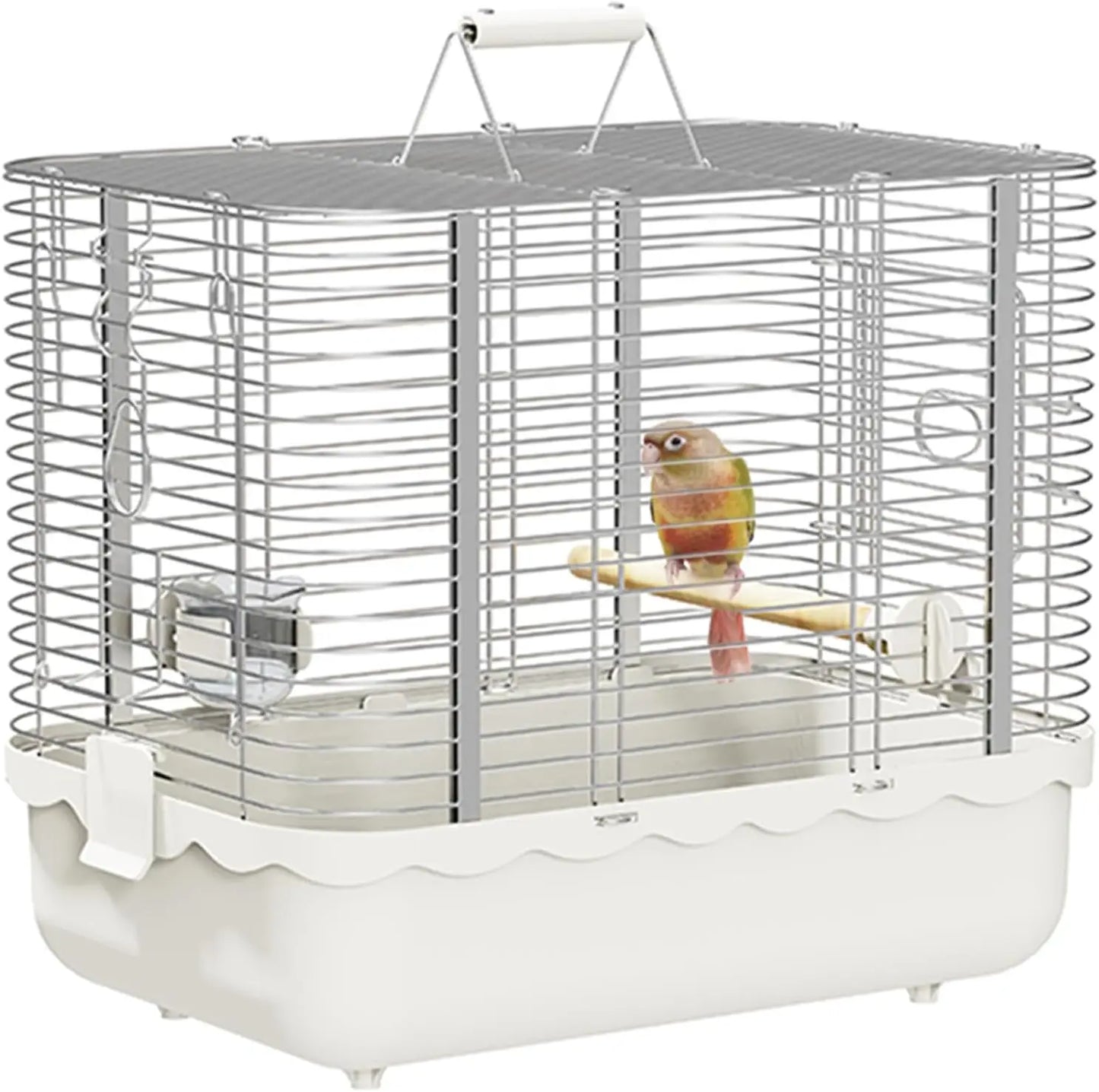 Portable Stainless Steel Bird Travel Cage With Perch And Bowl