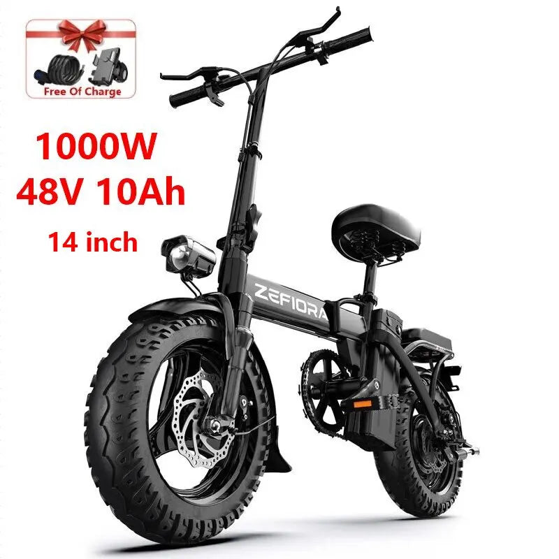 ZEFIORA Electric Bicycle 1000W 48V Lithium Battery