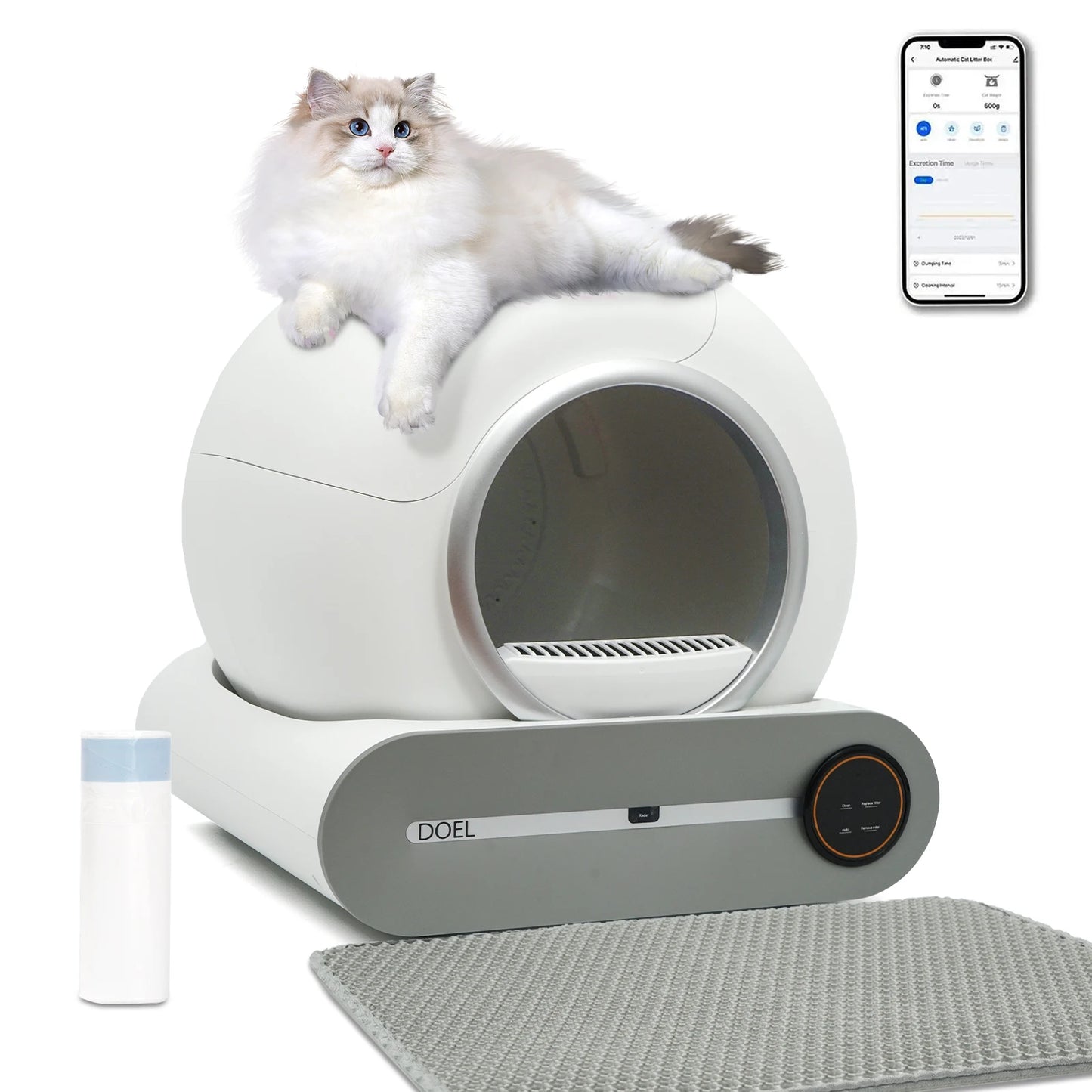 DOEL Self Cleaning Cat Litter Box Automatic App Control WiFi