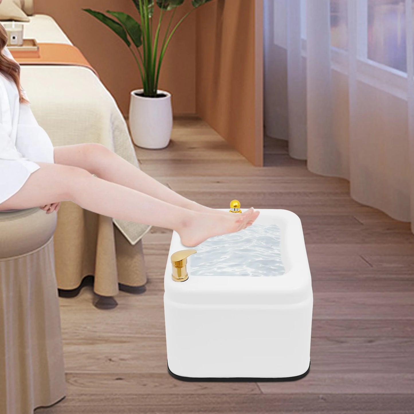 Bymaocar Acrylic Foot Bath With Massage And LED Spa Tub