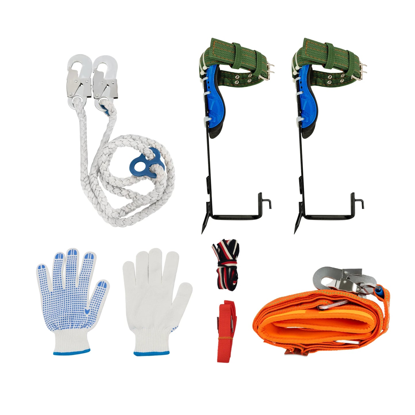 Tree Climbing Spikes Kit With Safety Harness And Gloves Arborists