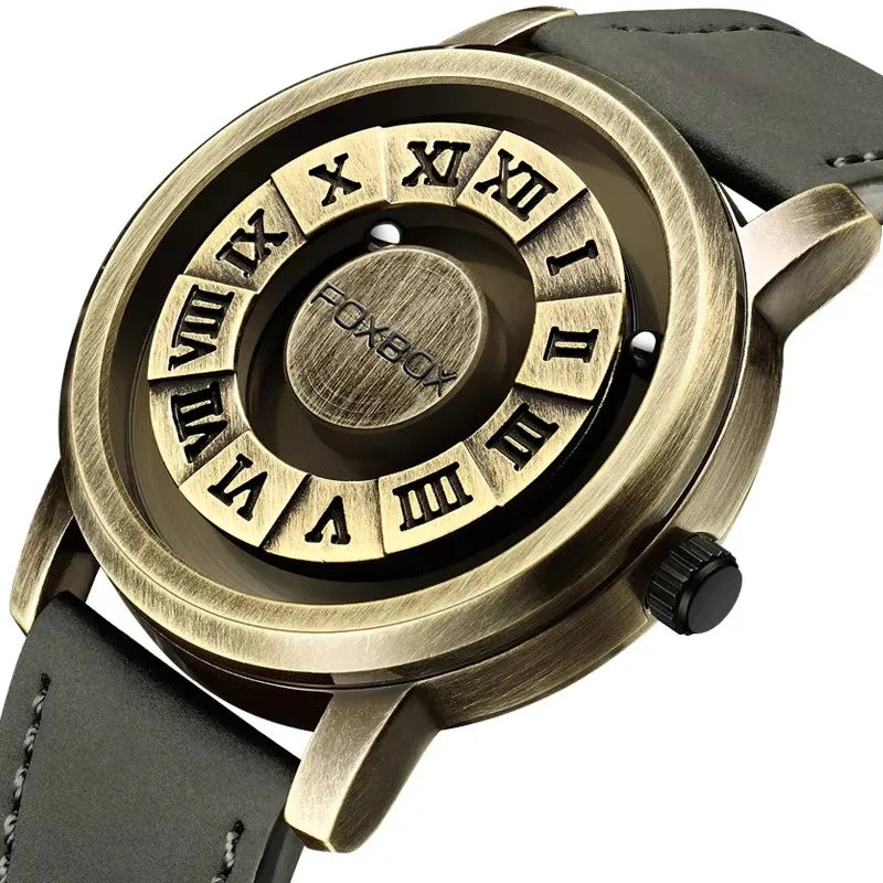 Foxbox Men's Quartz Watch Waterproof Leather Strap