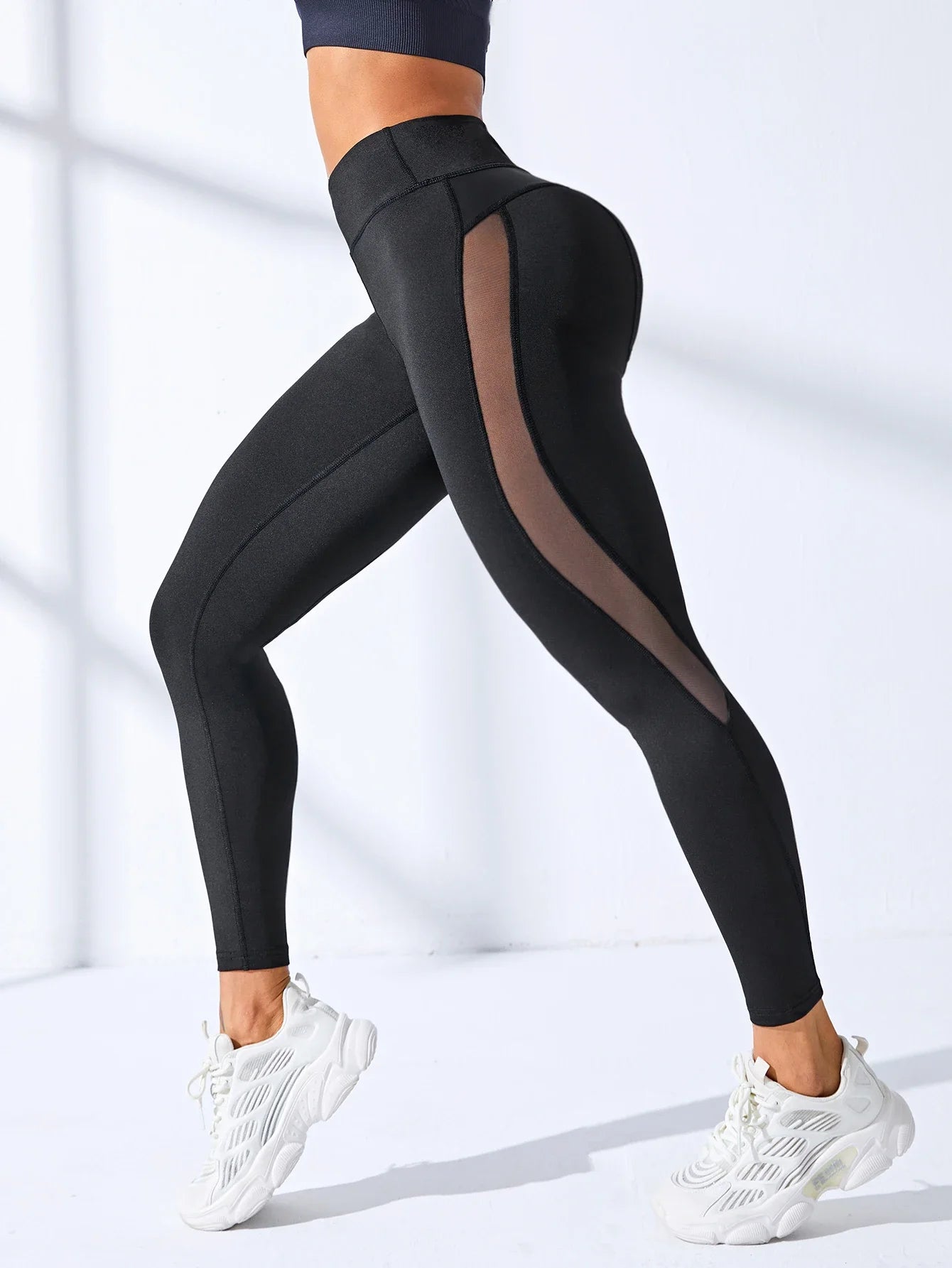 Women High Waist Quick Dry Leggings Butt Lifting Elastic Waistband