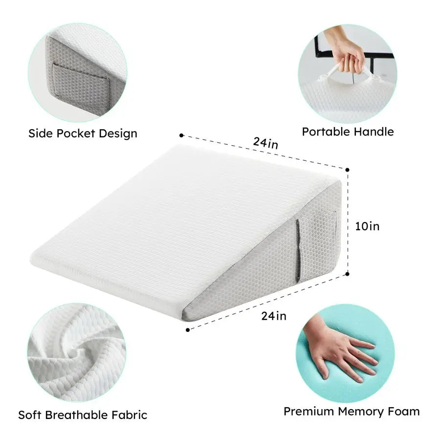 XMSJ Wedge Pillow for Sleep Support and Acid Reflux Relief