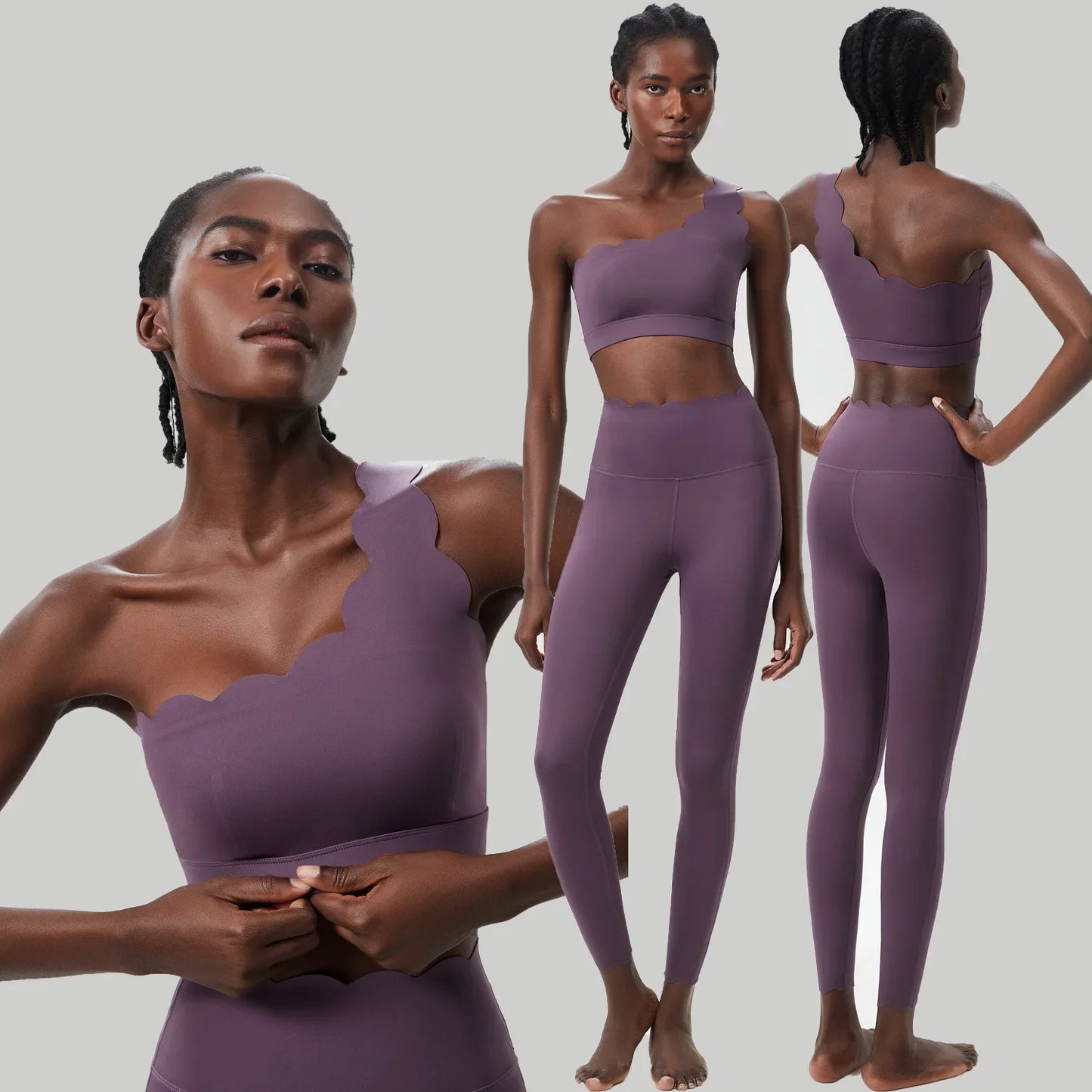 Womens Two-Piece Fitness Yoga Set Breathable Quick Dry Sportswear
