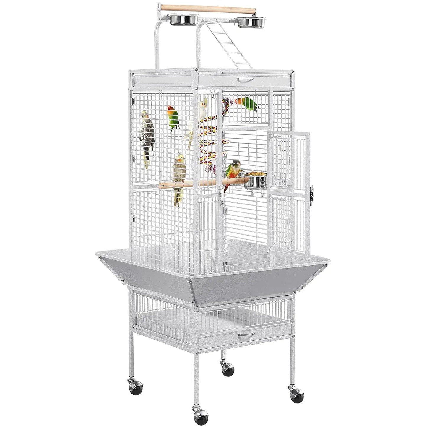 Playtop Wrought Iron Parrot Cage With Rolling Stand
