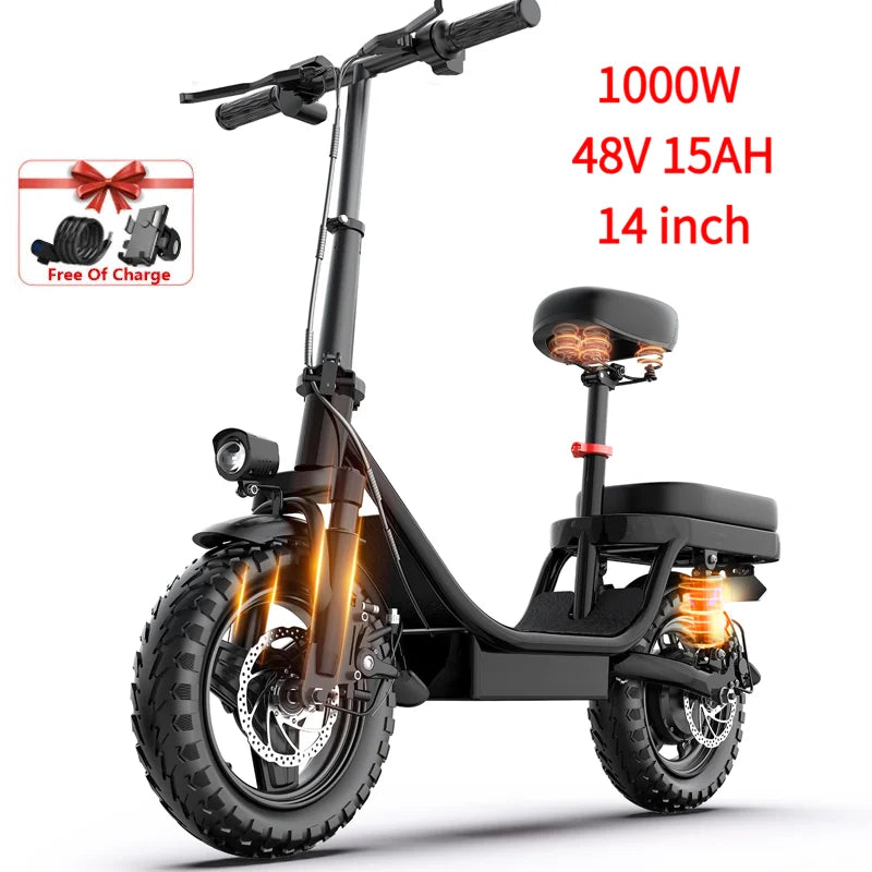 ZEFIORA Electric Bicycle 1000W 48V Lithium Battery