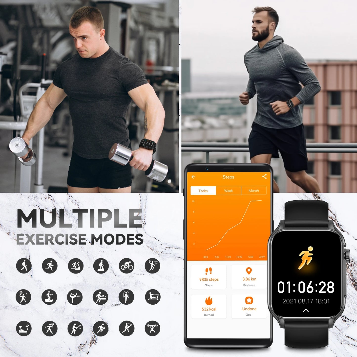 LaNikar P6 Max Smart Watch With HD Screen And Bluetooth