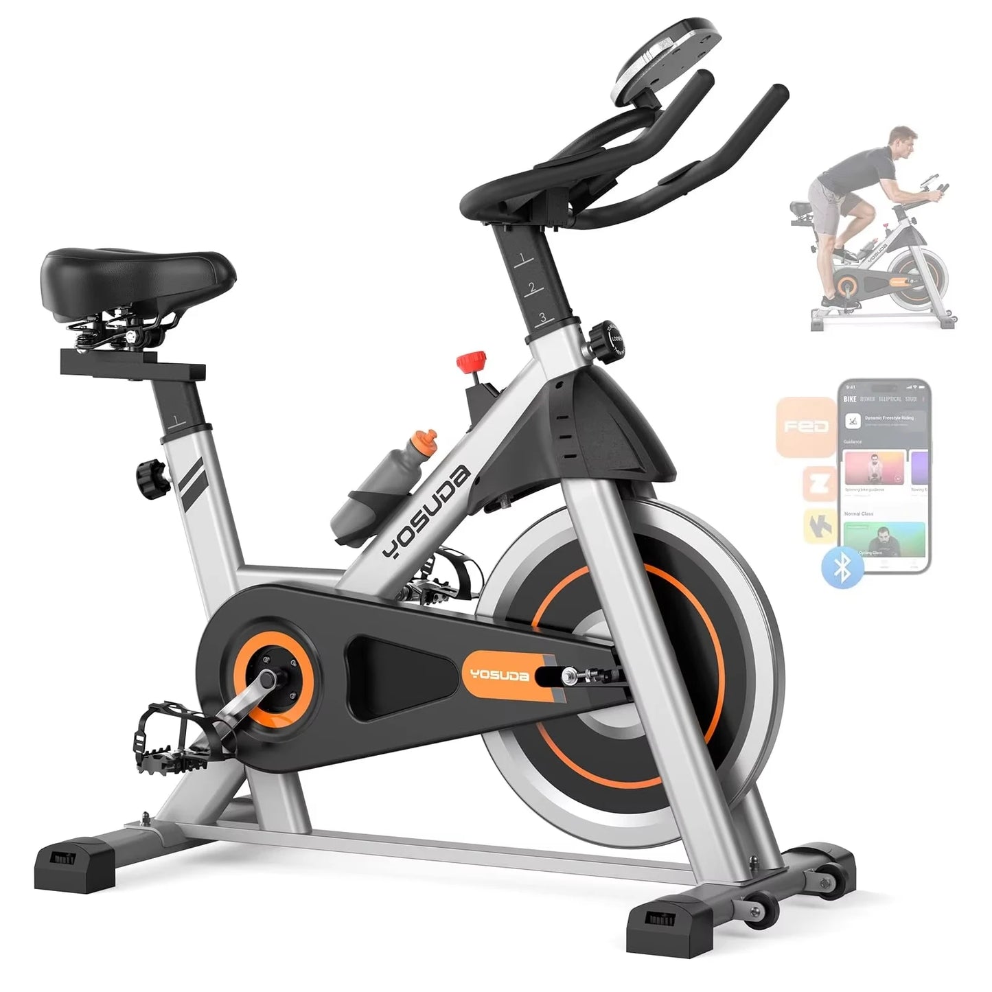 YOSUDA Exercise Bike With Exclusive App 300 Pounds Weight Capacity