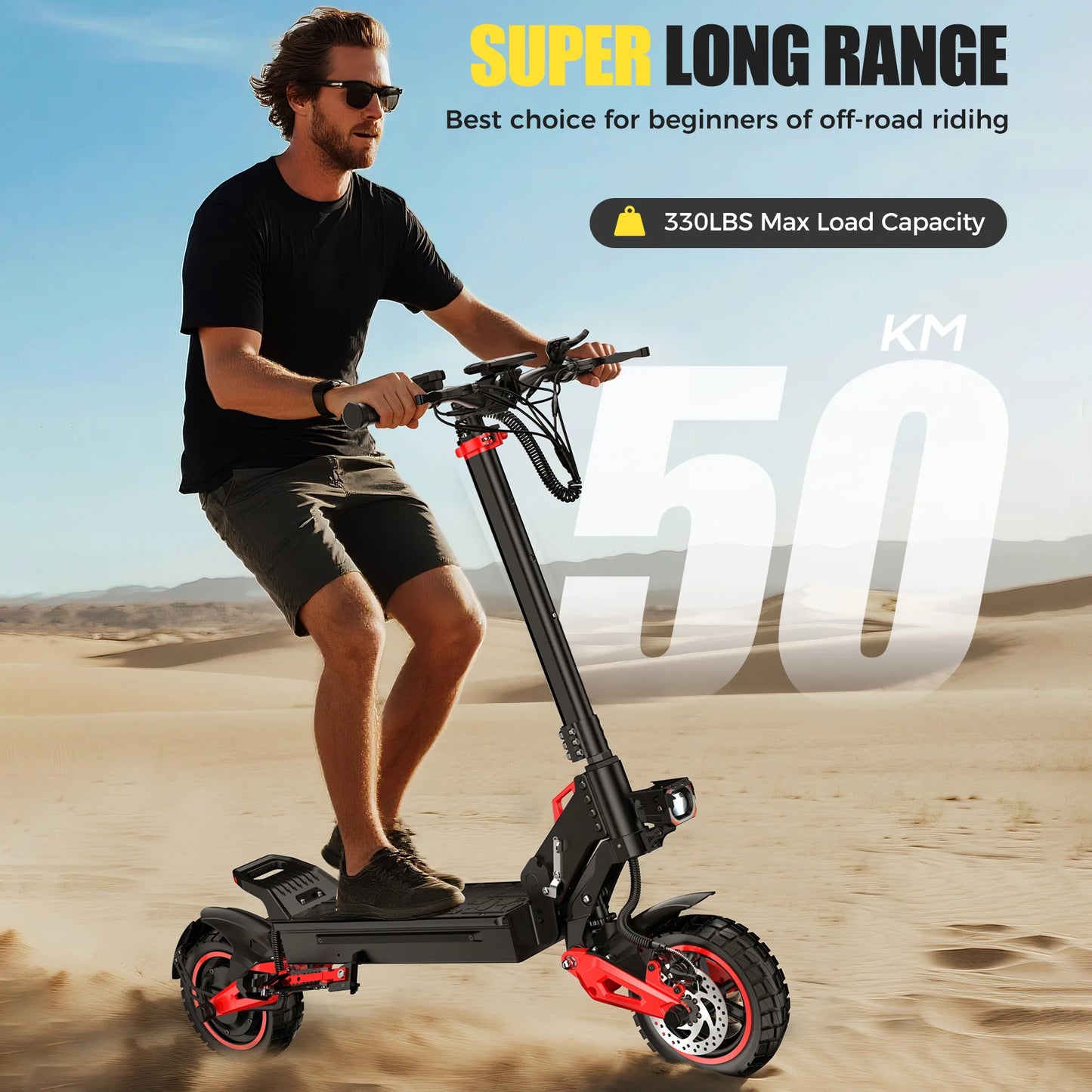 1600W Foldable Electric Scooter With Dual Disc Brakes For Commute
