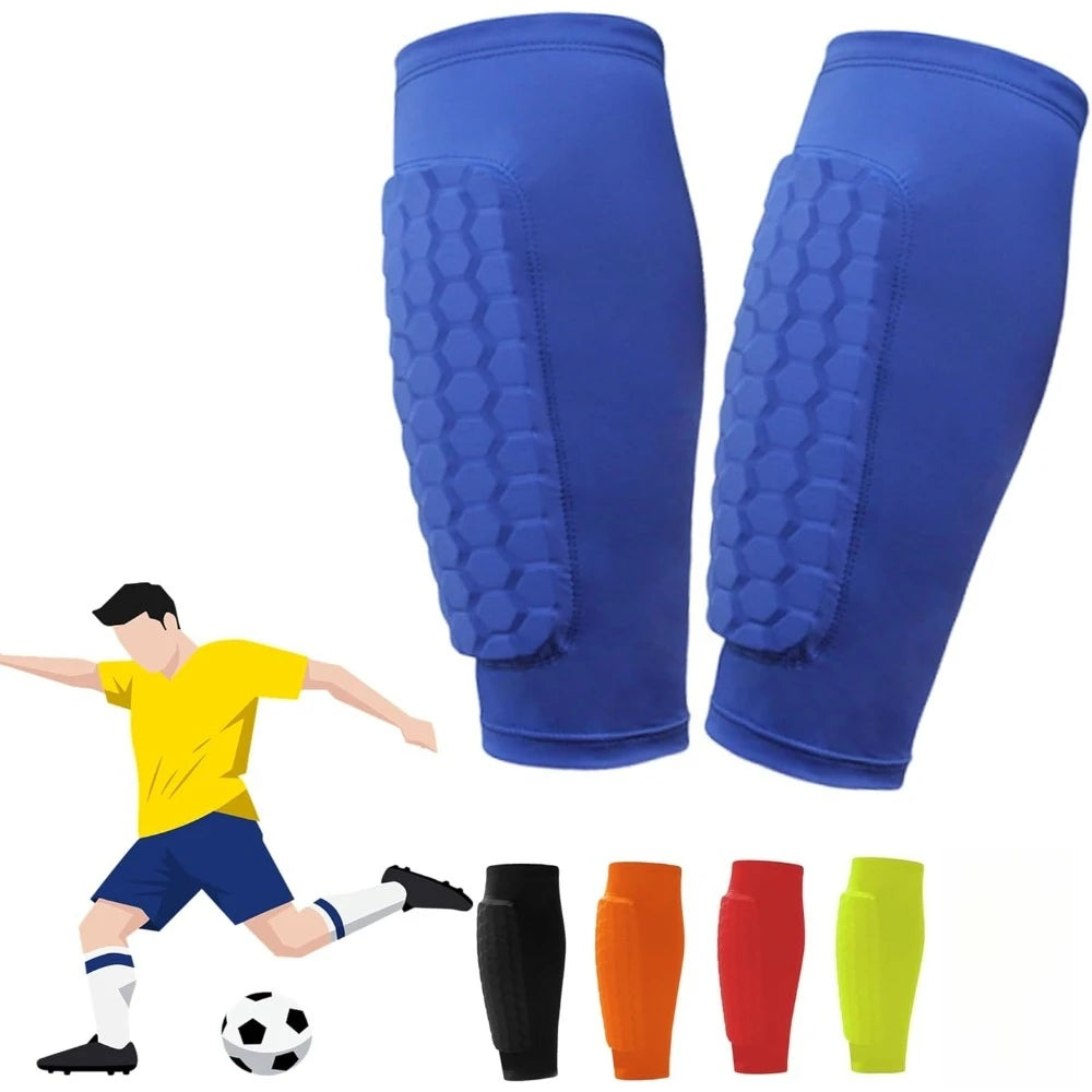 Football Shin Guard Sleeves With Foam Calf Compression Pads