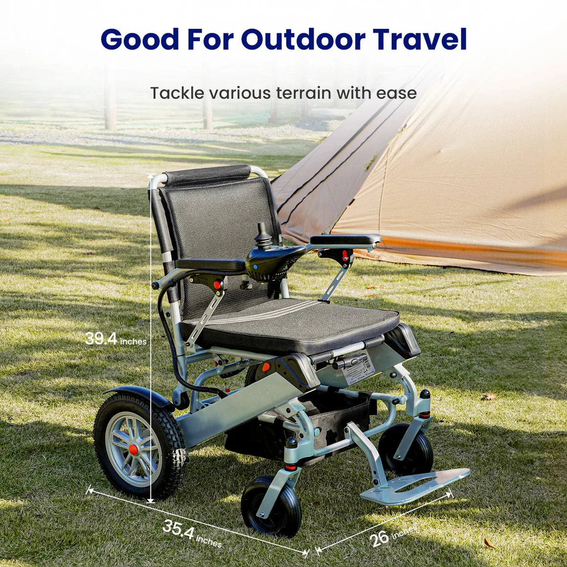 MAIDESITE Lightweight Foldable Electric Wheelchair for Adults