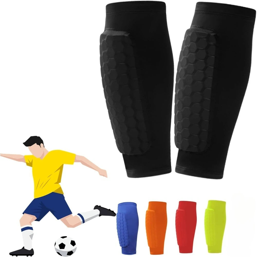 Football Shin Guard Sleeves With Foam Calf Compression Pads
