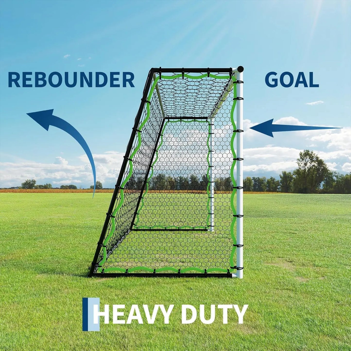 HiMISS 3in1 Soccer Goal Rebounder Net For Training