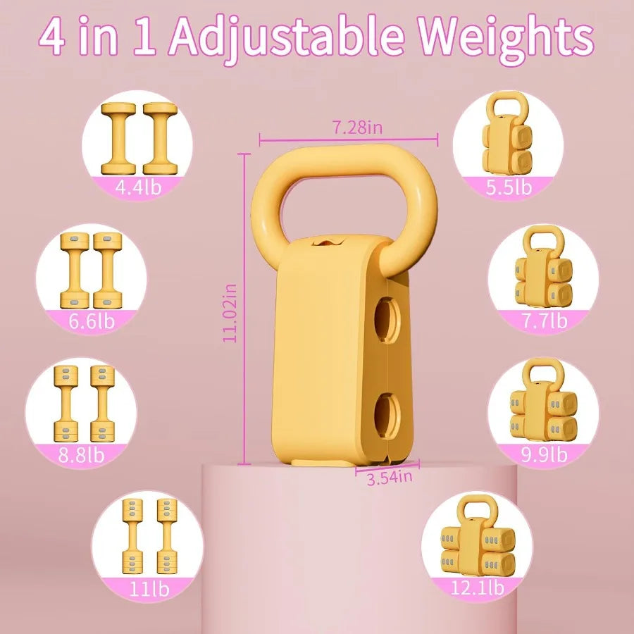 LISM Adjustable Kettlebell Set Four In One Free Weight