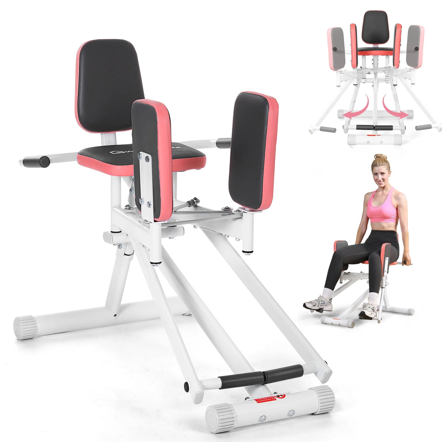 WARMOUNTS Hip Abductor Machine Glute & Thigh Trainer for Women -Adjustable Resistance Band, 300Lbs Weight Capacity for Home Gym