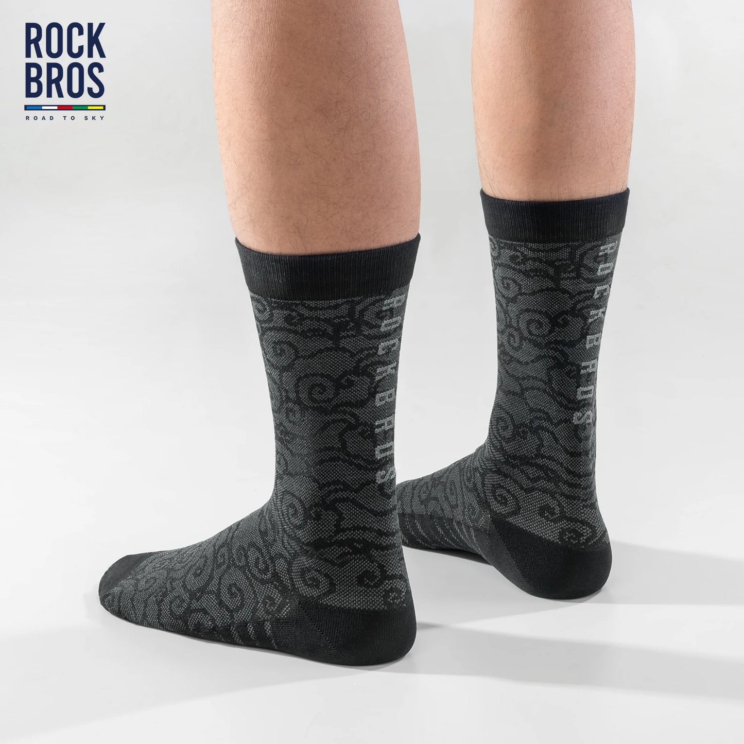 ROCKBROSCN Professional Cycling Socks Knee-High Sweat-Absorbing