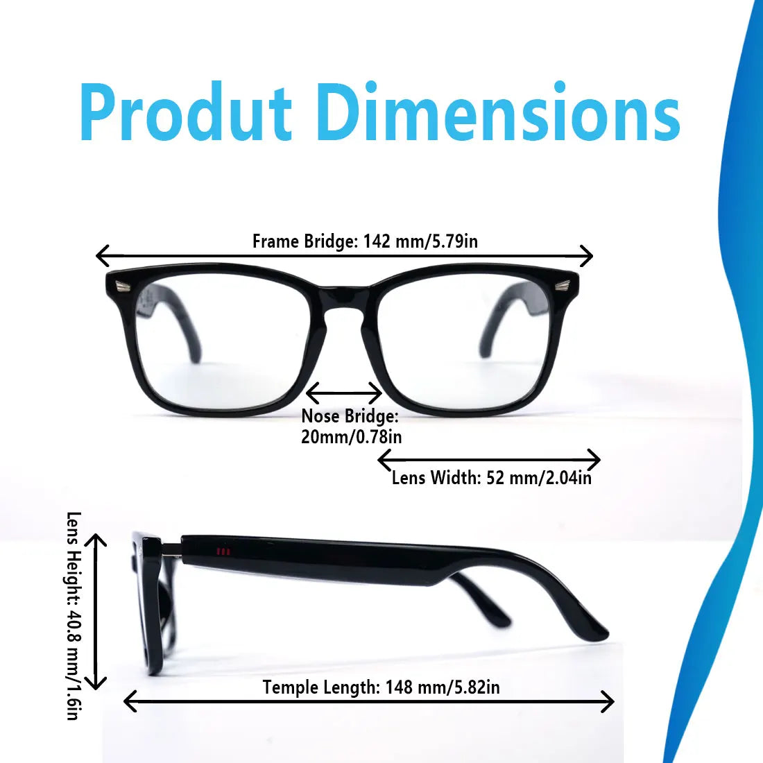 Giinova Smart Glasses With Translation App Open Ear Audio HD Calls HiFi Music