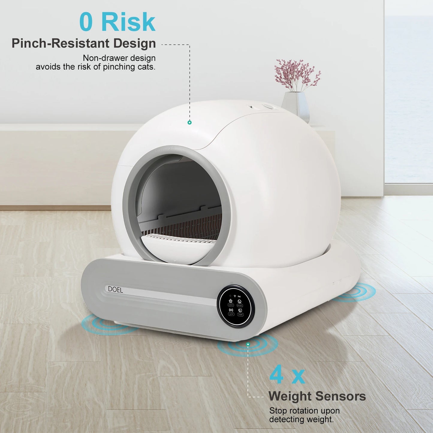DOEL Self Cleaning Cat Litter Box Automatic App Control WiFi