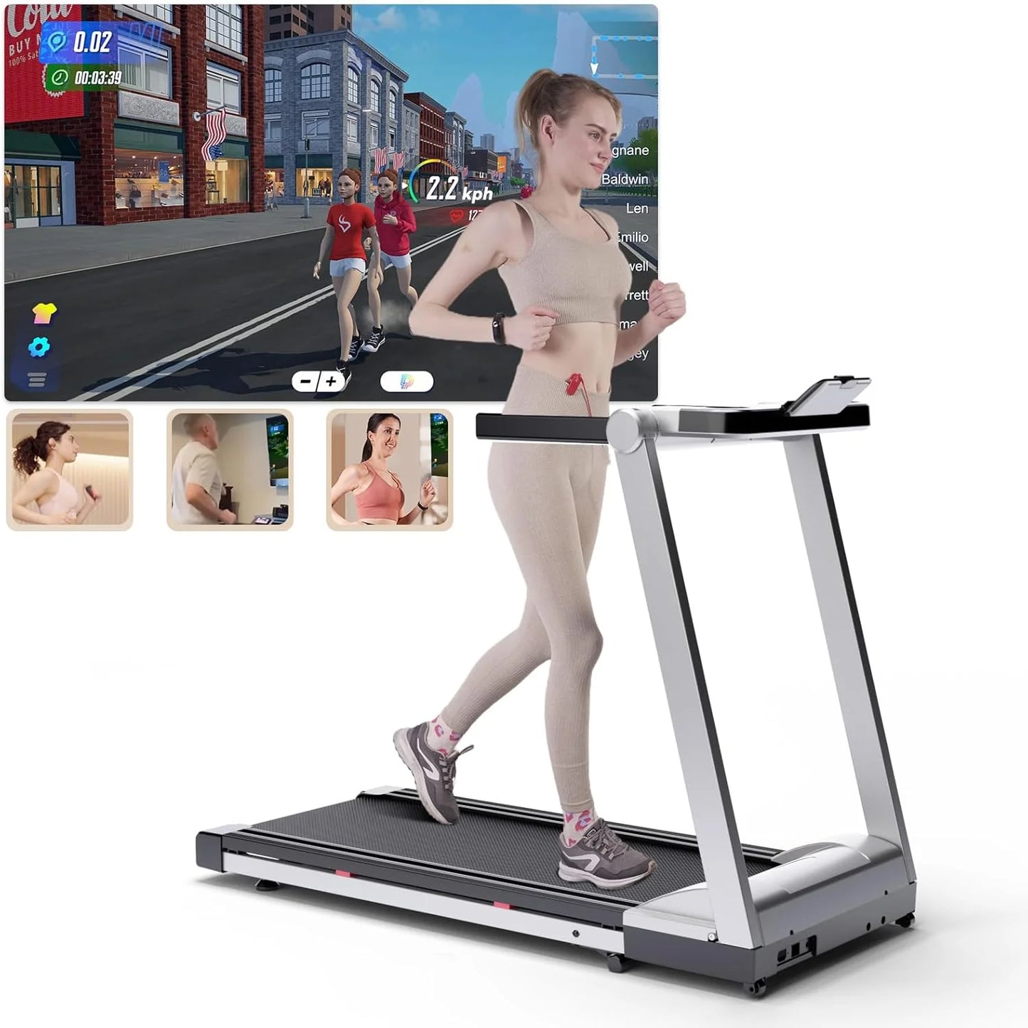 NONE Foldable Treadmill 3.5HP With Incline 350lb Capacity Bluetooth