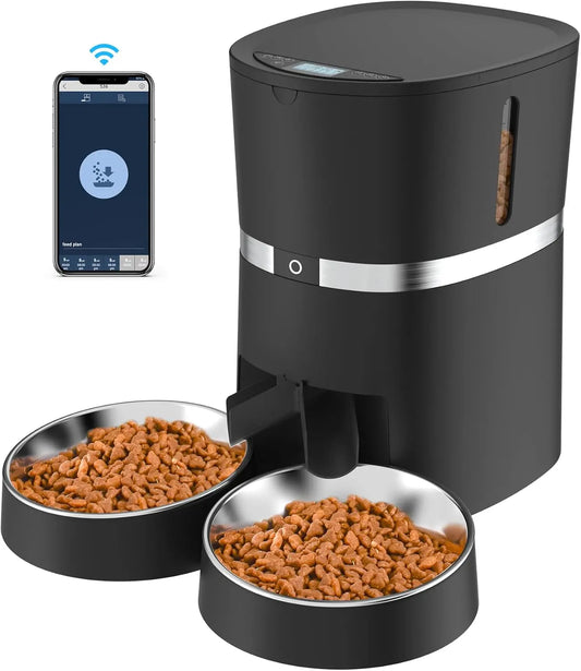 WiFi Automatic Pet Feeder With App Control And Dual Bowls