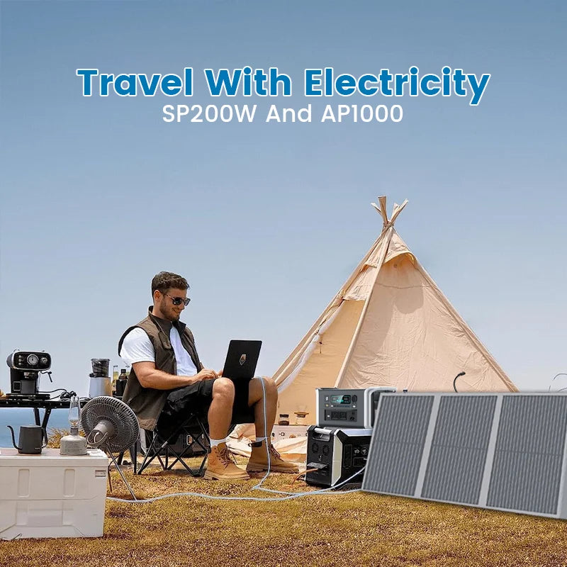 Ctolity Foldable Solar Panel, 400W / 200W / 100W / 54W Solar Generator with PD Box Charger, XT60 USB Port,Camping Outdoor Energy