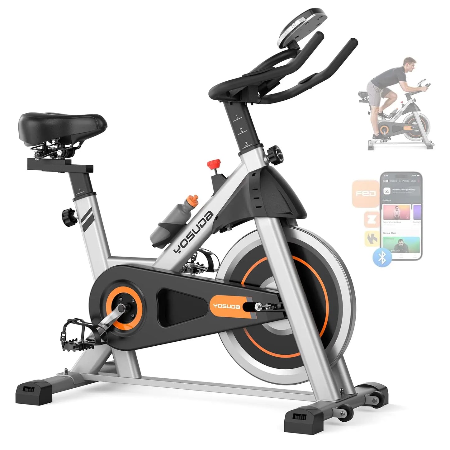 YOSUDA Exercise Bike With Exclusive App 300 Pounds Weight Capacity