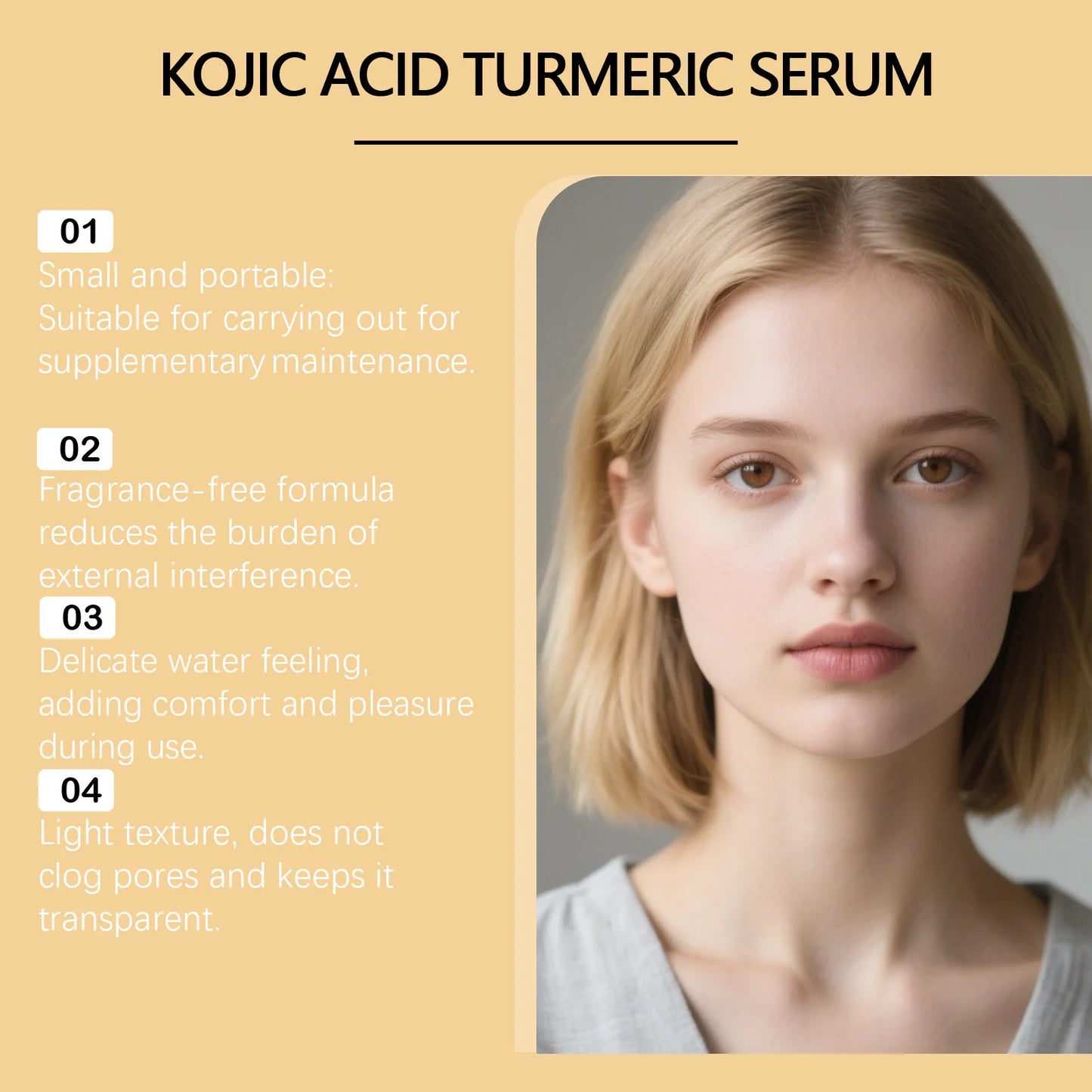 OUHOE Kojic Acid Turmeric Serum Brightening Facial Care