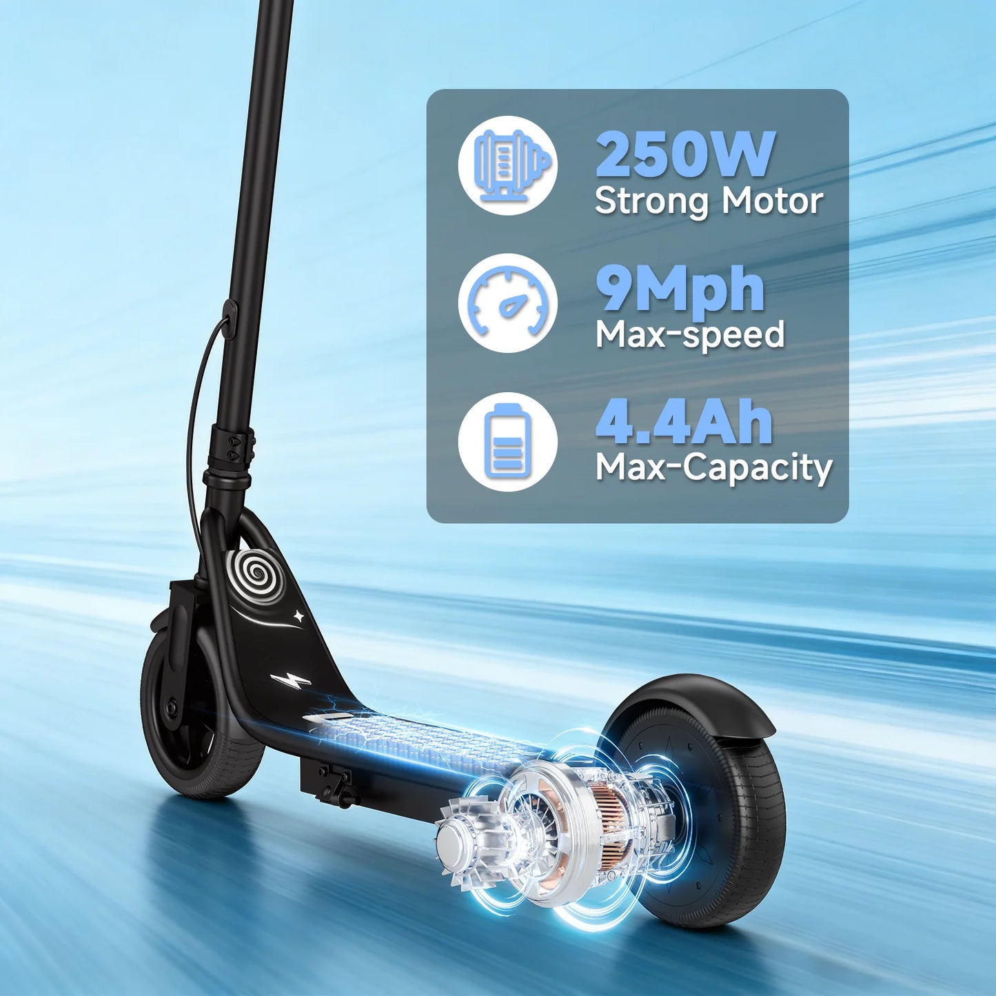 Ladped Electric Kids Scooter 9MPH Folding With App Control