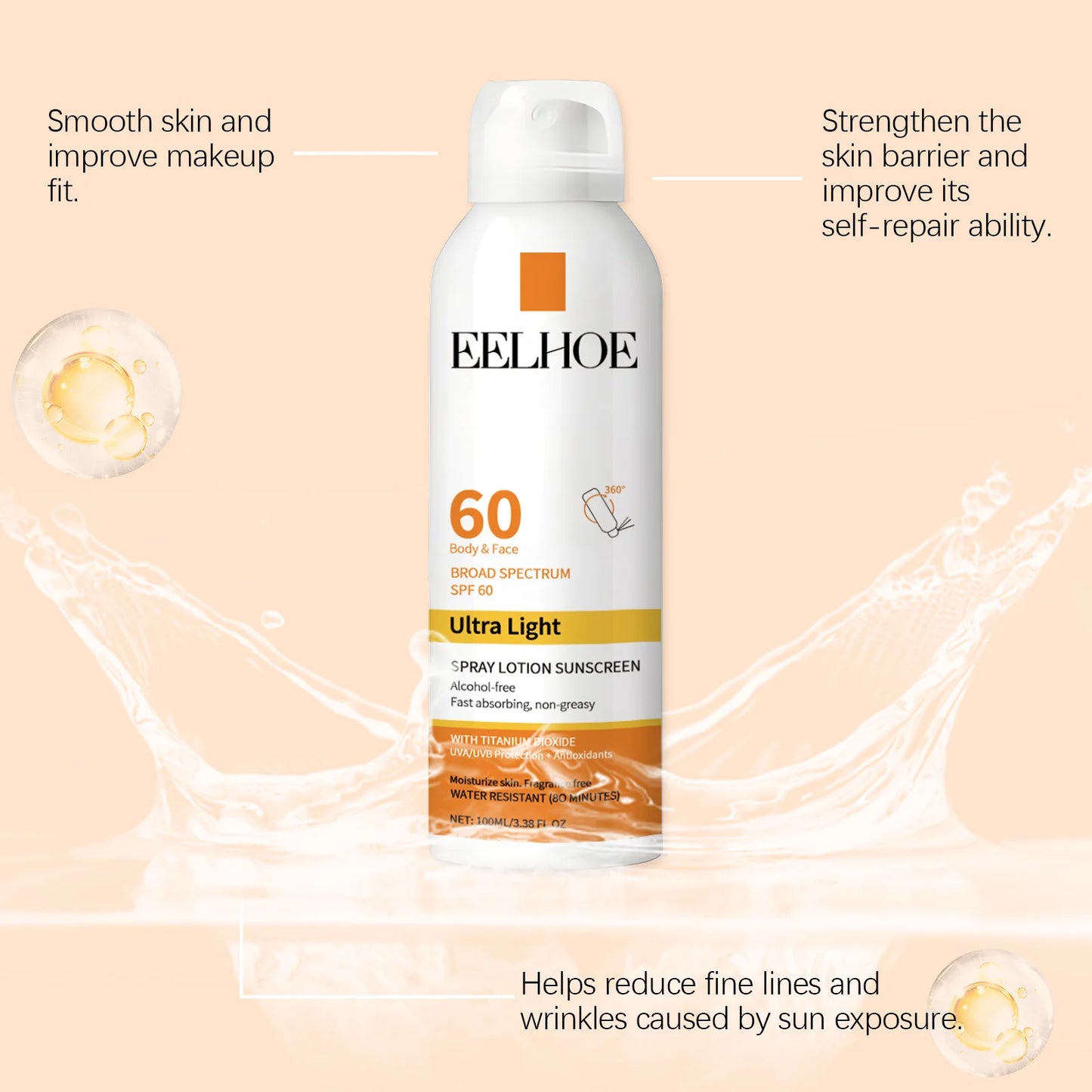 Eelhoe Vitamin E Sunscreen Spray Long Lasting UV Protection
