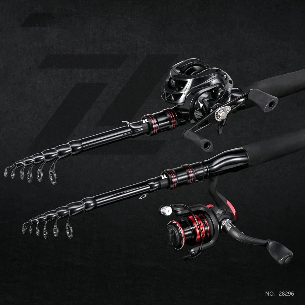 SHIQIAN Telescopic Carbon Fishing Rod With Spinning Grip
