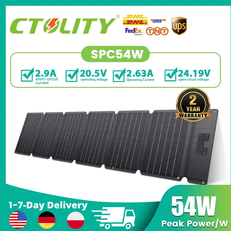 Ctolity 400W 200W 100W 54W 36W 21W Portable Solar Panel, kit solar generator, Foldable camping equipment, 18V MPPT Control